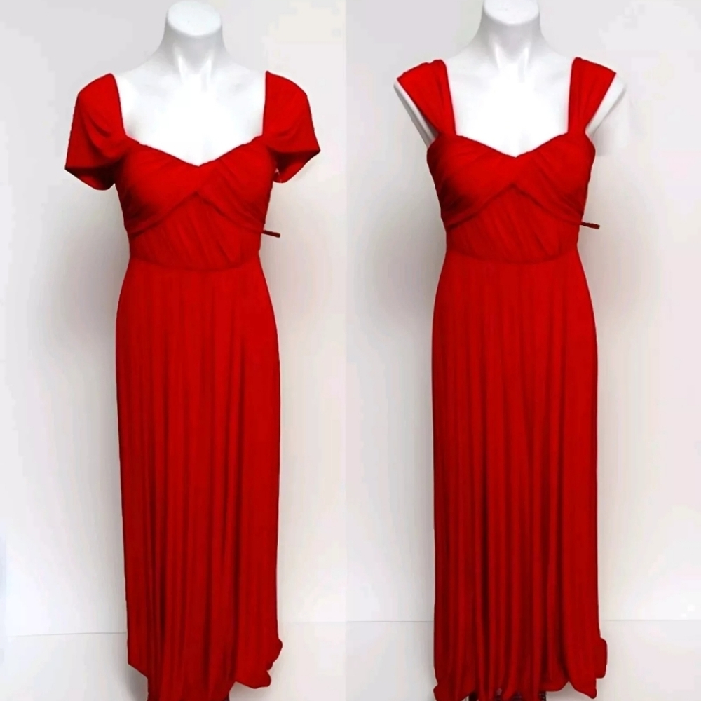 Jenny Yoo Convertible Sleeve Full-Length Red Formal Gown 4 Elegant Evening Wear